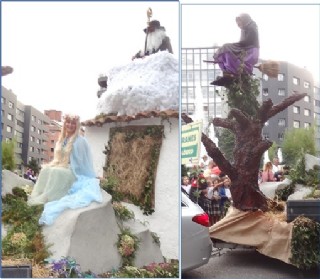 Imgenes de detalle de la Xana y el Nuberu (a la izquierda) y, la Bruja.